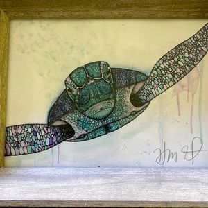 Fabulous Framed Sea Turtle Picture